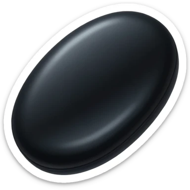 An oval shaped black pill sticker