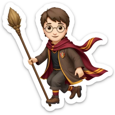 Harry potter riding a broomstick sticker