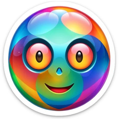 boule disco à facette et poulpe sticker