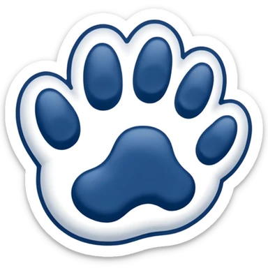 Penn state nittany lion paw in blue and white sticker