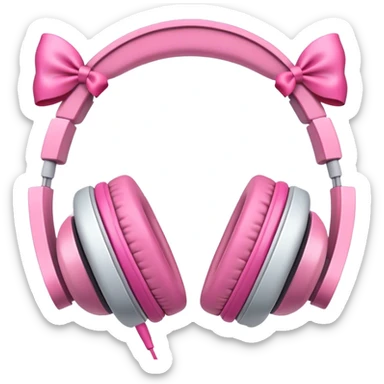 Headphones with bows on them sticker
