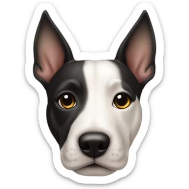 chien-bull-terrier-avec-une-tache-noire-sur-l-'-oeil- sticker