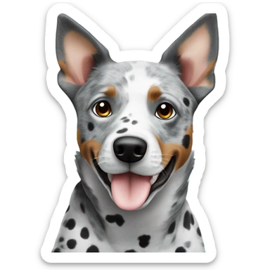 Blue eyed Australian cattle dog grey and white spotted no brown sticker