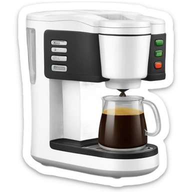 white coffee maker sticker
