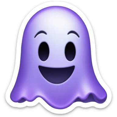 a cute purple ghost that is smiling sticker
