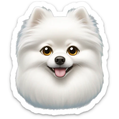 white pomeranian with one eye sticker