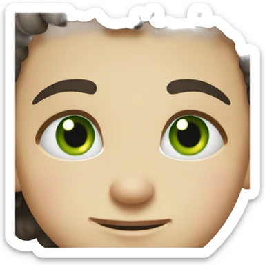 Little boy dark hair and green eyes sticker