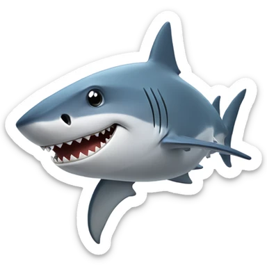 Shark with a top hat sticker