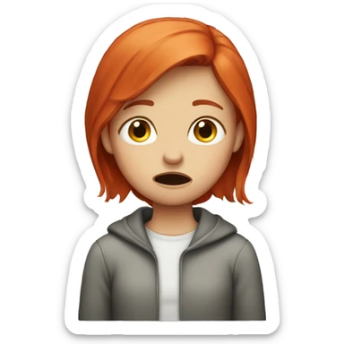 Red hair girl crying sticker