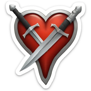 Heart with a dagger in it  sticker