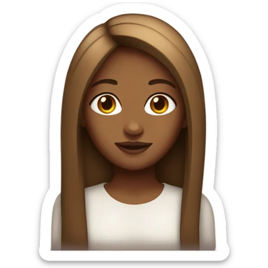 brown skin girl with straight hair aesthetic vibe  sticker
