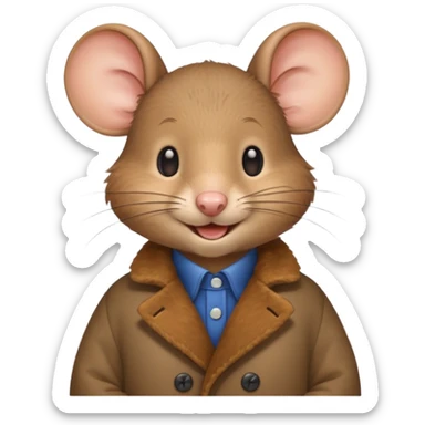 mouse wearing coat sticker