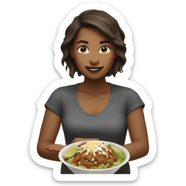 Girl eating chipotle  sticker