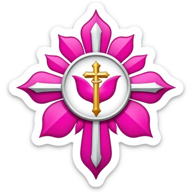 ave maria's emblem with a touch of majenta sticker