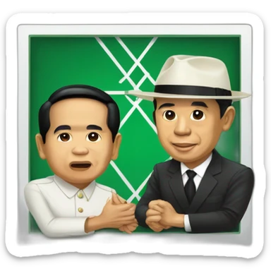 jokowi playing tic tac toe with soekarno sticker