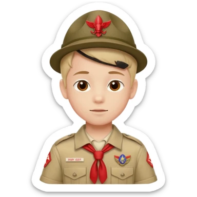 piluso de boyscout con detalles en rojo sticker