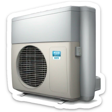 Air conditioner witn label ON sticker