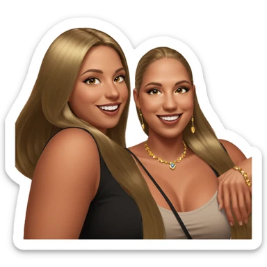 blonde girls with jewelry smiles sticker