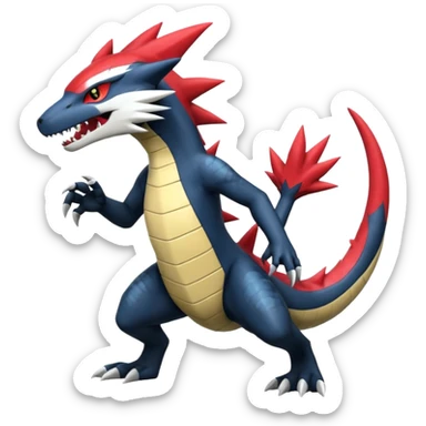 Salandit-Garchomp-Zeraora-Zangoose-Fusion (full body) sticker