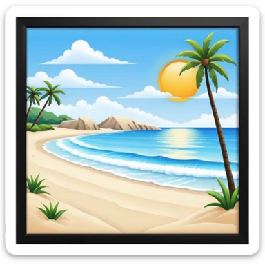 playa paisaje sin cuadros  sticker
