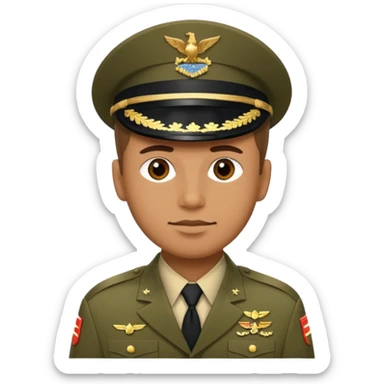 a man in US military uniform sticker