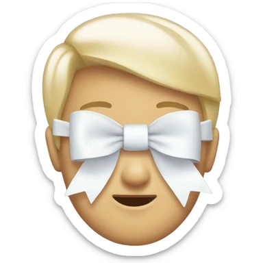 Cute white bow sticker