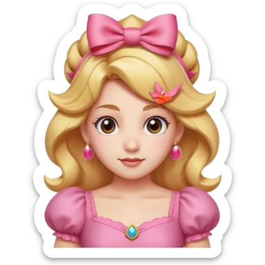 Princess peach with a ribbon on her hair sticker