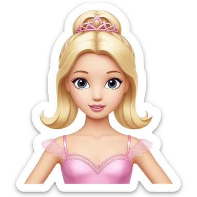 Blonde Barbie ballerina princess sticker