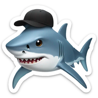 shark with a cap backwards sticker