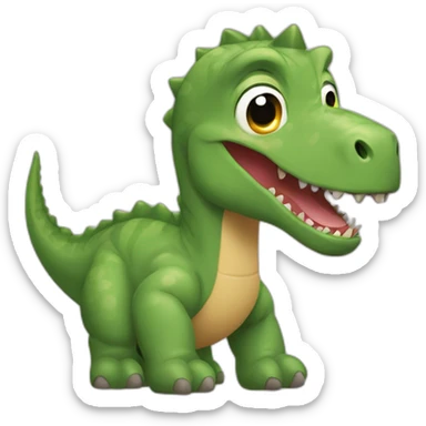 Un dinosaures qui qui chevauchent une mamie sticker