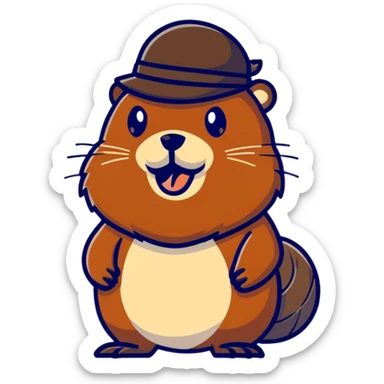 beaver with a beard sticker