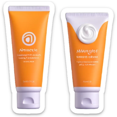 used tube of hand cream, wrinkled and partially empty, pastel colors sticker