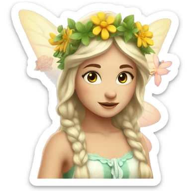 fairy with flower in her hand in Ivana Kupala Outfit sticker