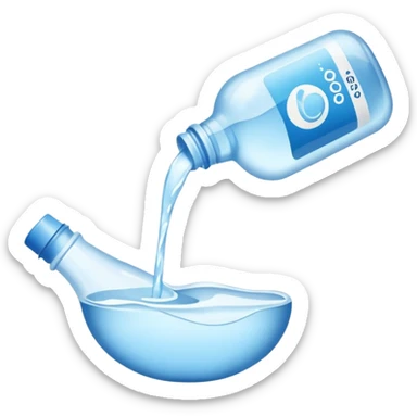 pouring out a bottle of water sticker