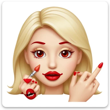 je veux un emogies avec des faux cils des belle levre avec du rouge a levre qui se mordille son ongle nail art  sticker