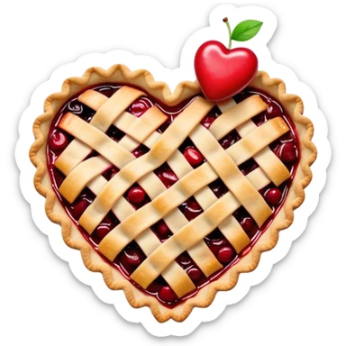 Heart-shaped cherry pie  sticker