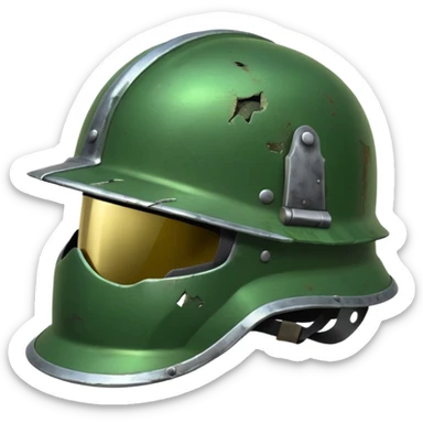 shiny green helmet world war times sticker
