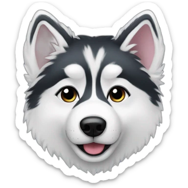small fluffy husky sticker