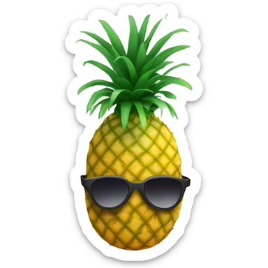 Upsidedown pineapple wearing sunglasses sticker