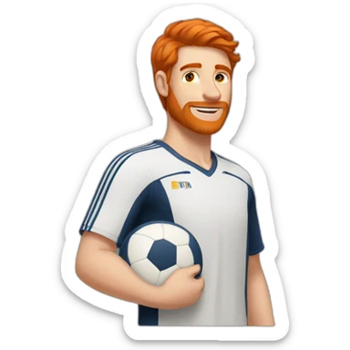 A redhead guy who play volley sticker