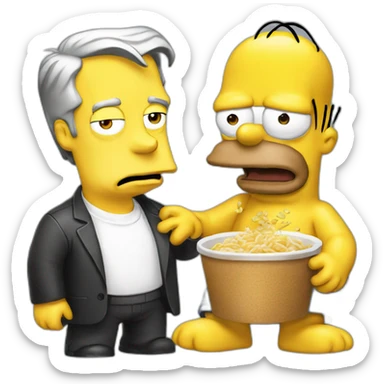 Elon musk eat with Homer Simpson sticker