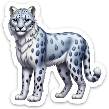 Colorful vibrant ethereal fantasy-lynx-snow-leopard, full-body sticker