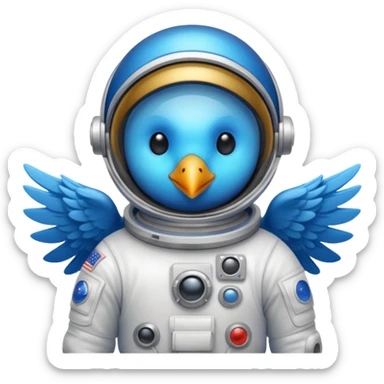 bird with astronaut suit sticker