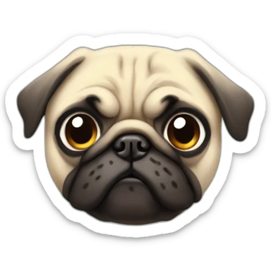 anime pug with an angry face sticker