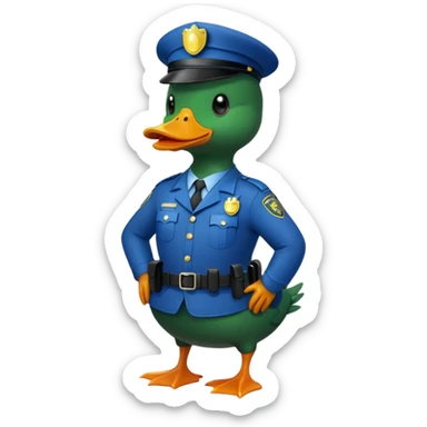 Police balck duck full body sticker