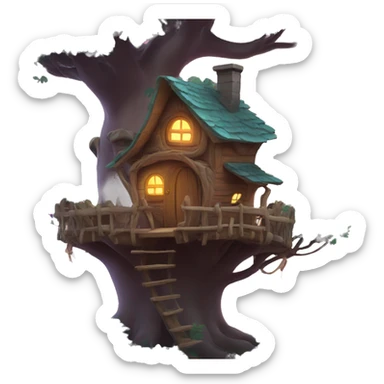 Cute magical treehouse  sticker