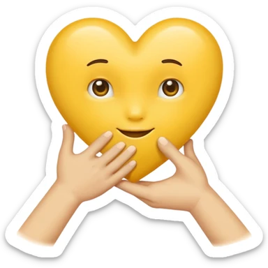 hand shake + yellow small Heart sticker