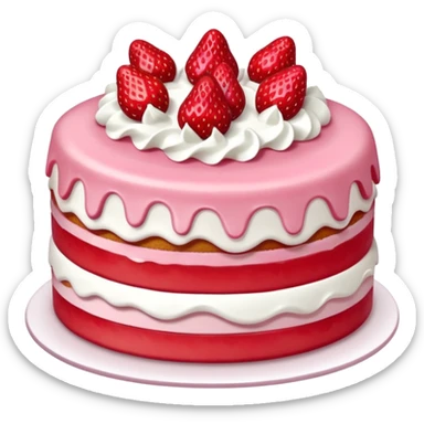 Generate a strawberry cake sticker
