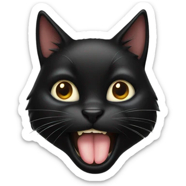 black cat licking its paw sticker