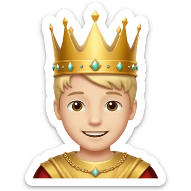 boy wearing a crown sticker